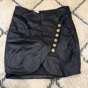House of CB Black Mini Skirt with Gold Buttons